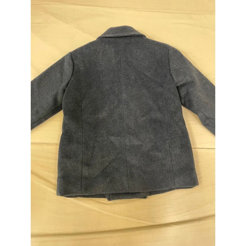 Cat & Jack Boys Charcoal Gray Double Breasted Pea Coat Jacket Size S 6/7